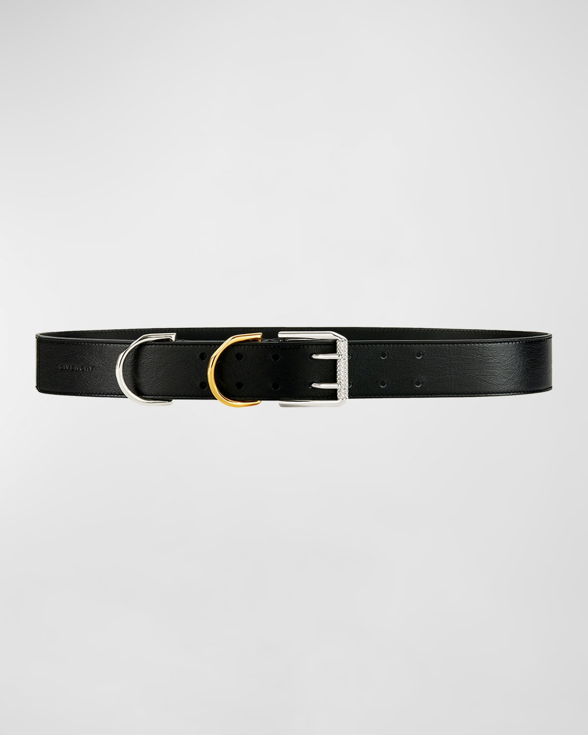 Voyou Mixed-Metal Leather Skinny Belt | Neiman Marcus