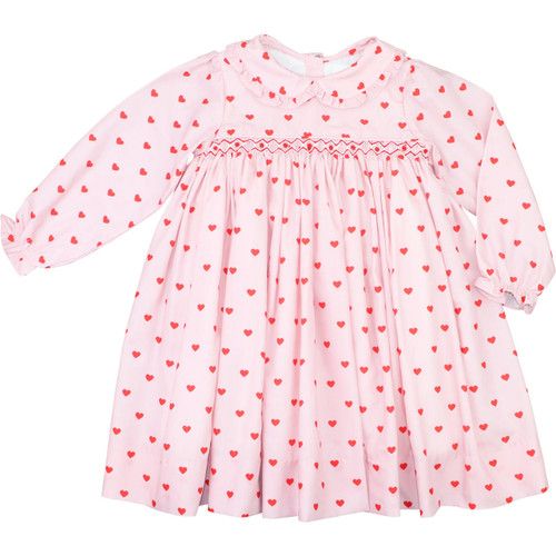 Pink And Red Smocked Hearts Dress - Shipping Late January | Cecil and Lou
