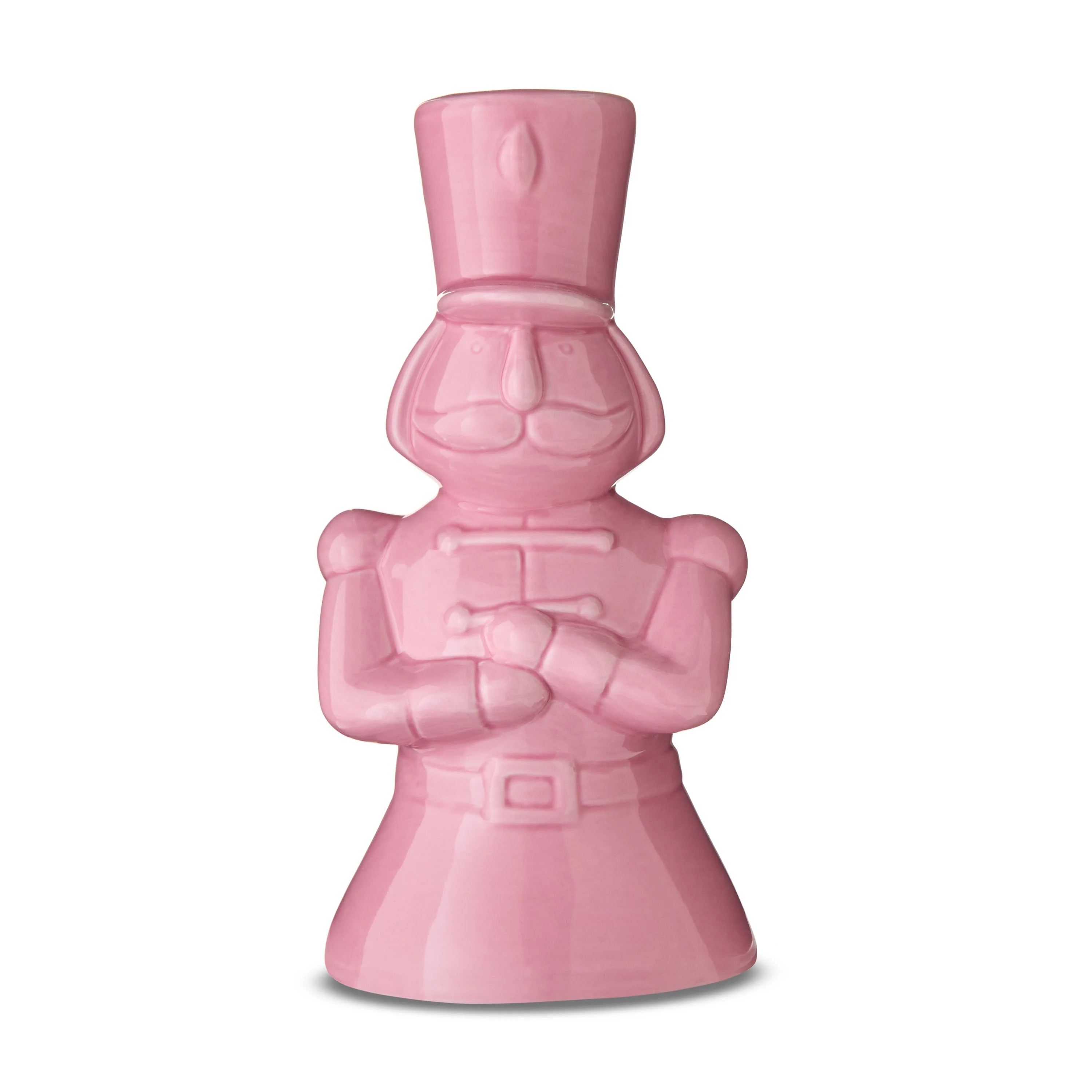 Ceramic Nutcracker Candle Holder Christmas Decor, Pink, 8", by Holiday Time | Walmart (US)