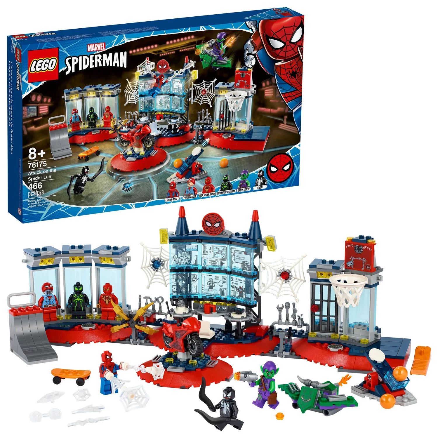 LEGO Marvel Spider-Man Attack on the Spider Lair 76175 Collectible Building Toy (466 Pieces) | Walmart (US)
