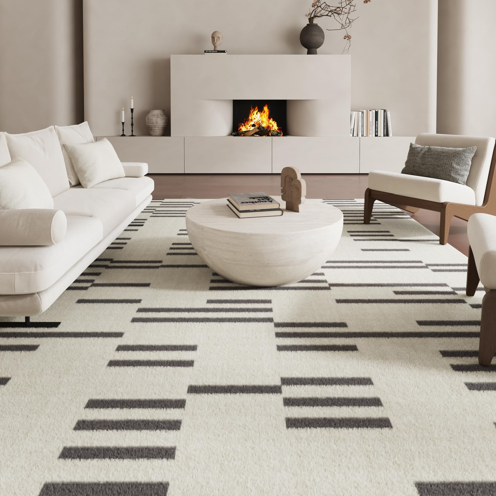 Telephant Modern Machine Washable Area Rug 8x10, Spill-Proof Surface, Non-Slip Backing, Cozy Soft... | Amazon (US)