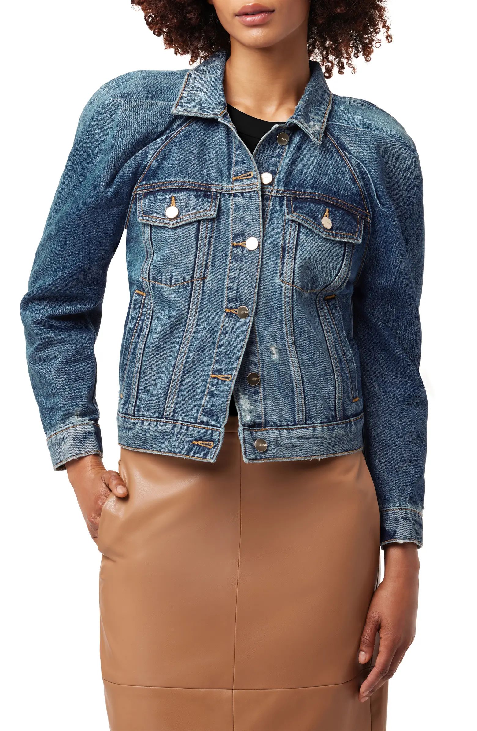 Joe's The Brody Pleated Sleeve Denim Trucker Jacket | Nordstrom | Nordstrom