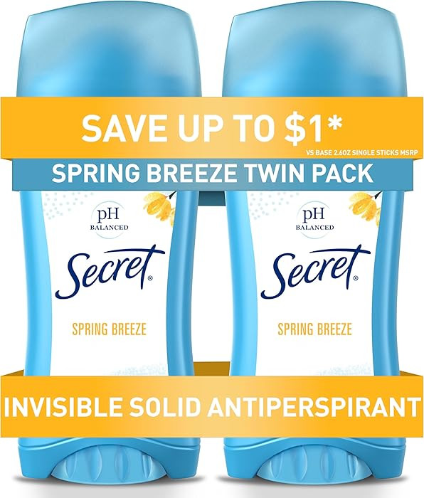 Secret Antiperspirant and Deodorant for Women, 24hr Sweat & Odor Protection, PH Balanced Protecti... | Amazon (US)