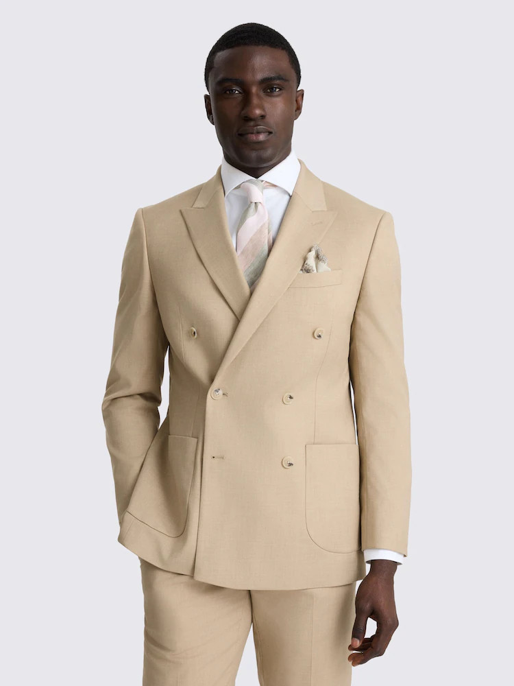 Buy MOSS Blonde Camel Tailored Fit Double Breasted Suit Jacket from Next Belgium | Next EU