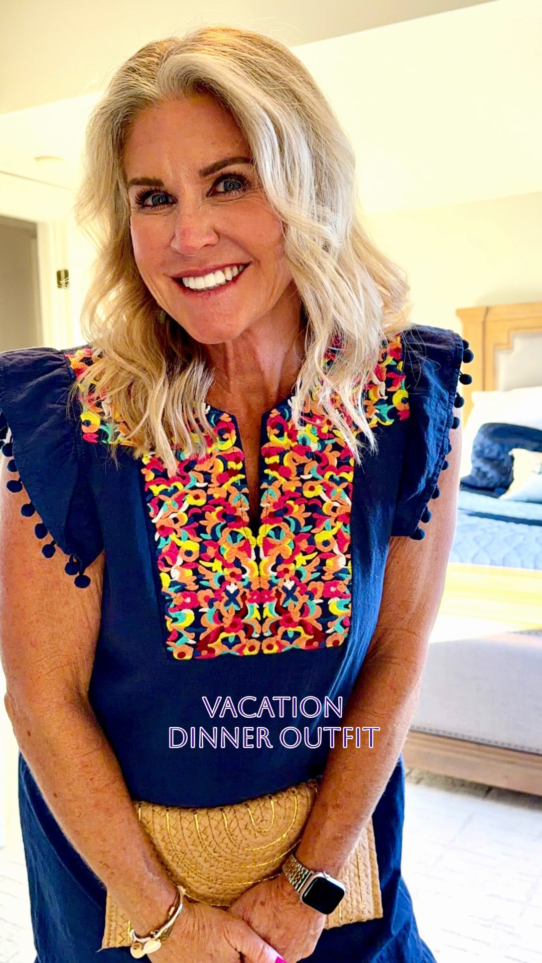 Vacation dinner outfit I’ll pack again and again.  This embroidered dress is lightweight, comfy (for when you indulge a little 😉), and so flattering. I styled it with woven flats, a straw clutch, and pink heart earrings for a subtle Valentine’s vibe.
Perfect for beach trips, resort dinners, or warm-weather date nights.

✨ All pieces are linked here.

#LTKootd #LTKOver40 #LTKTravel