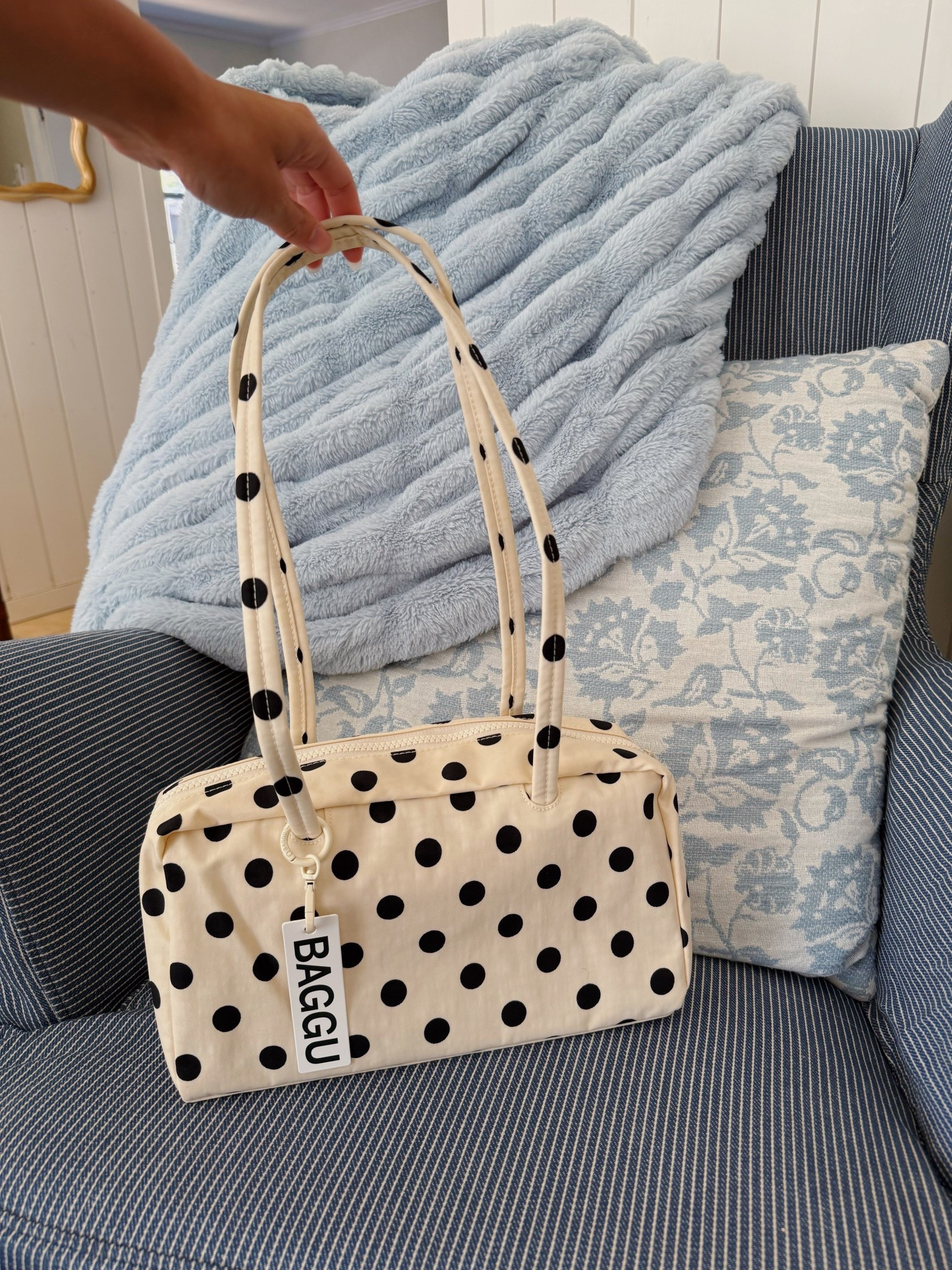 Polka dot baggu bag!! 