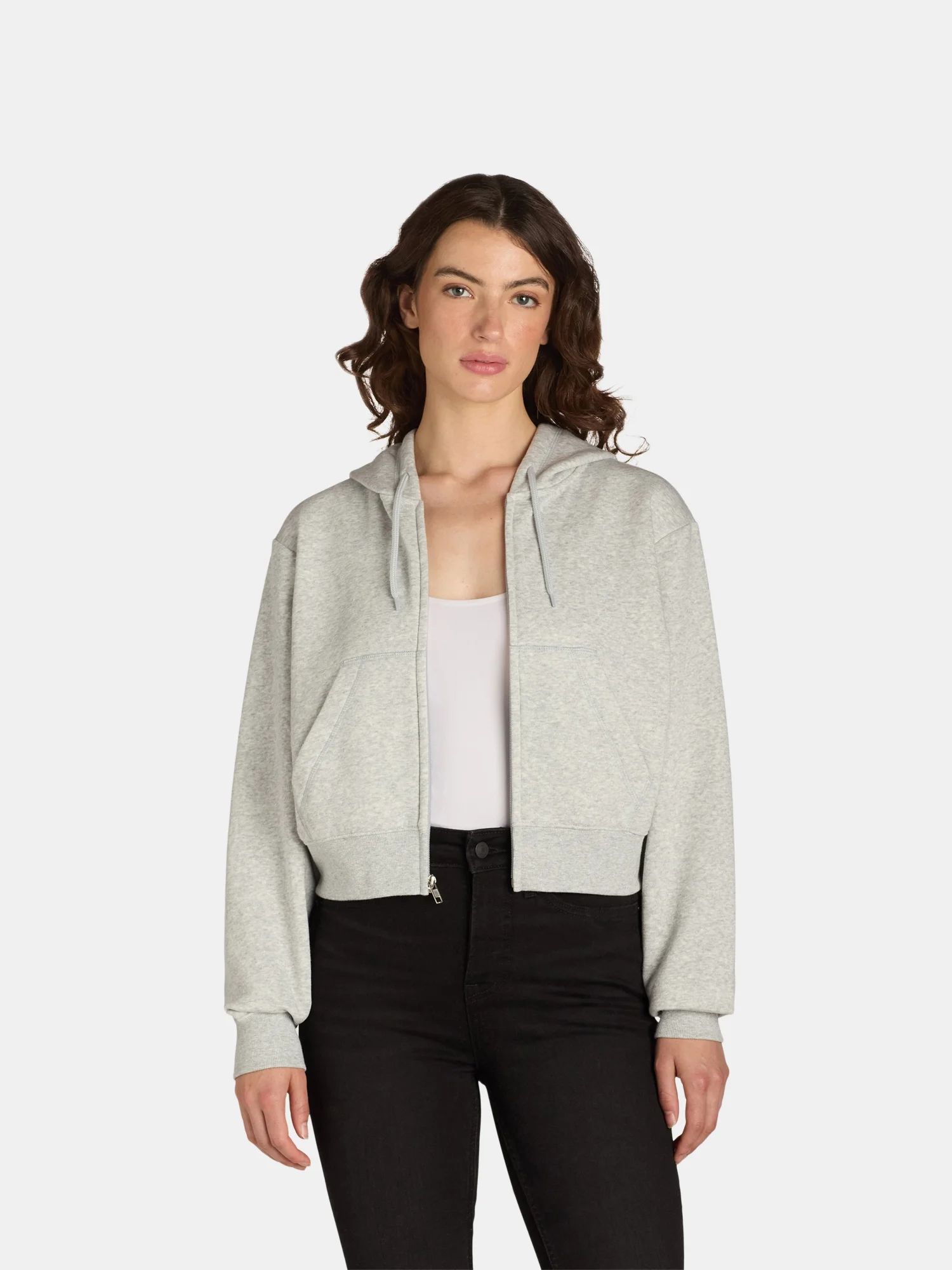 No Boundaries Cropped Zip Hoodie, Women’s | Walmart (US)