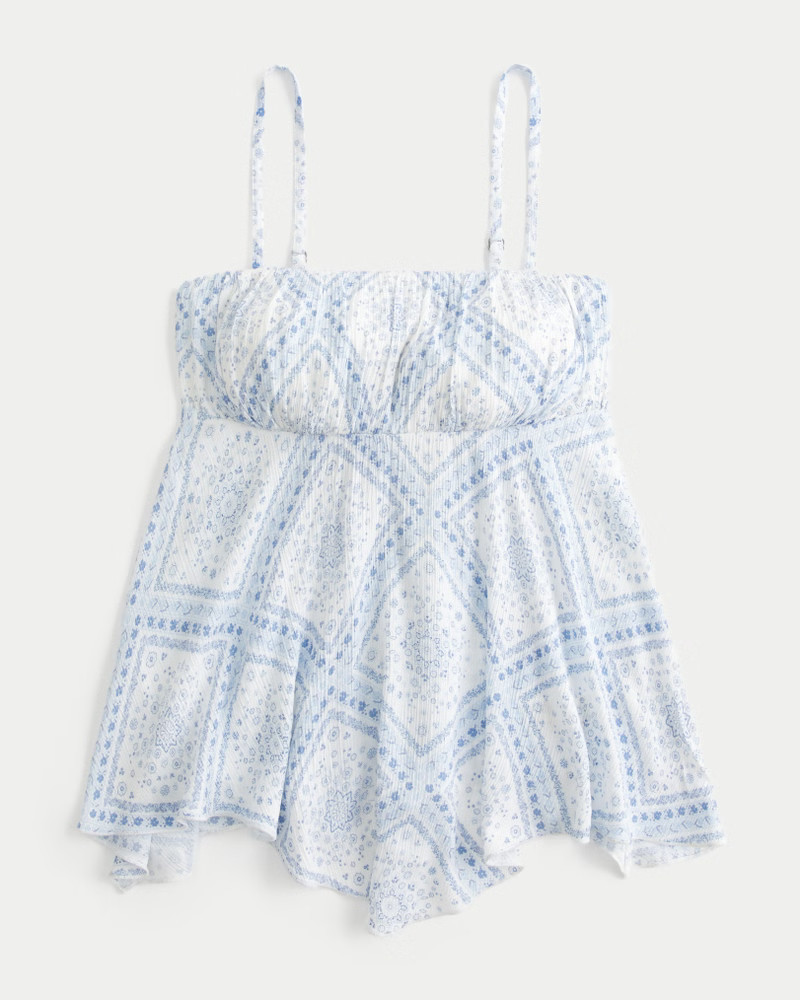 Women's Strapless Handkerchief Hem Top from Hollister | Hollister (US)