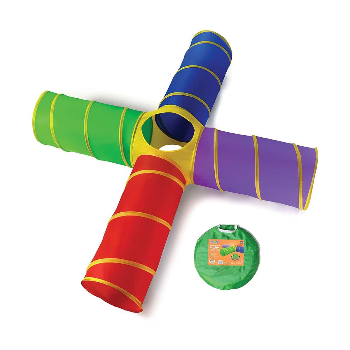 4-Way Play Tunnel for Kids to Crawl Through 8 Feet Foldable into A Carrying Bag - Play22USA | Target