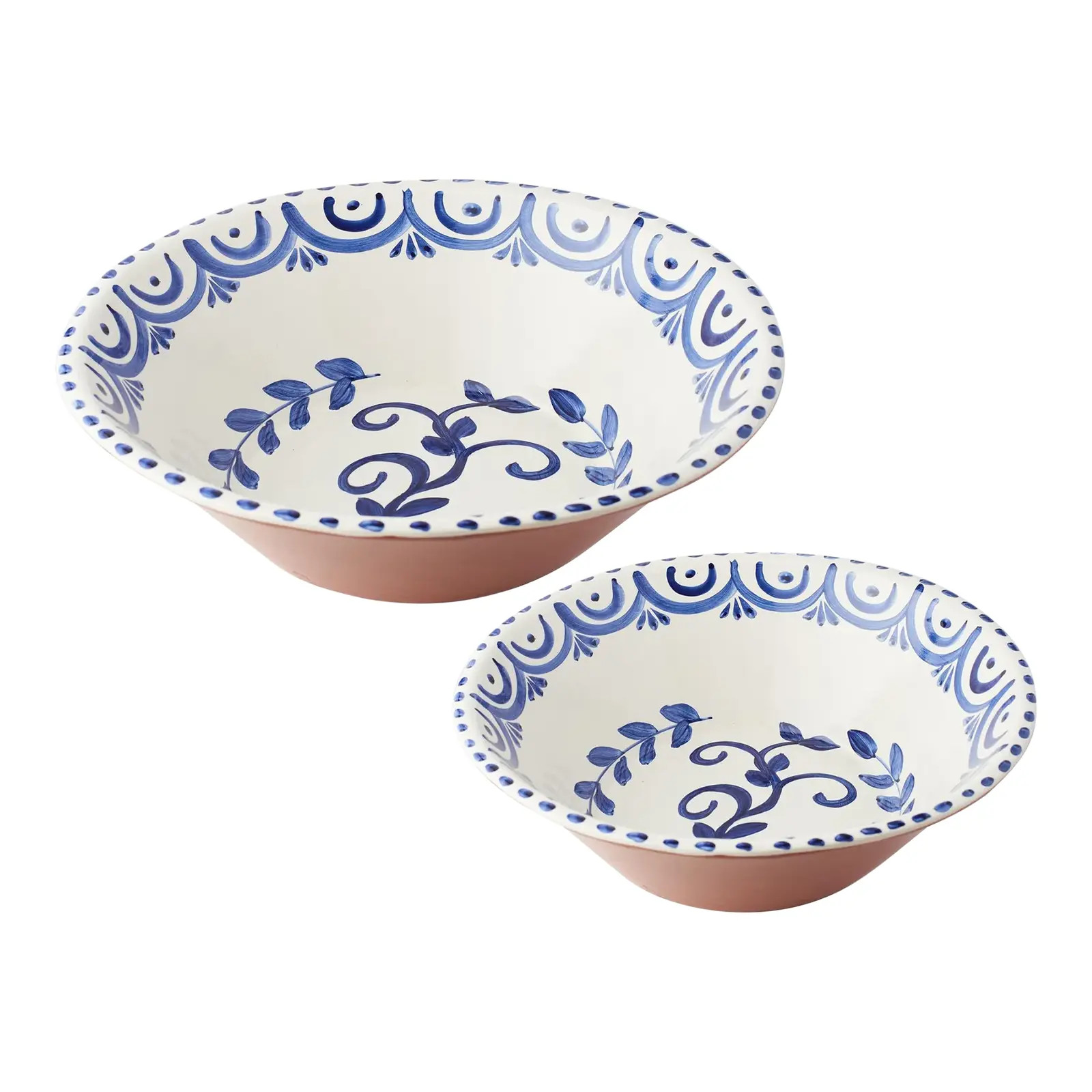 Casa Nuno Bowls, Blue/White, Two Sizes | Chairish