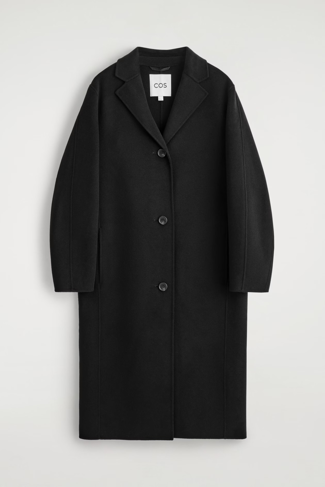 DOUBLE-FACED WOOL LONG COAT - BLACK | COS GB | COS UK