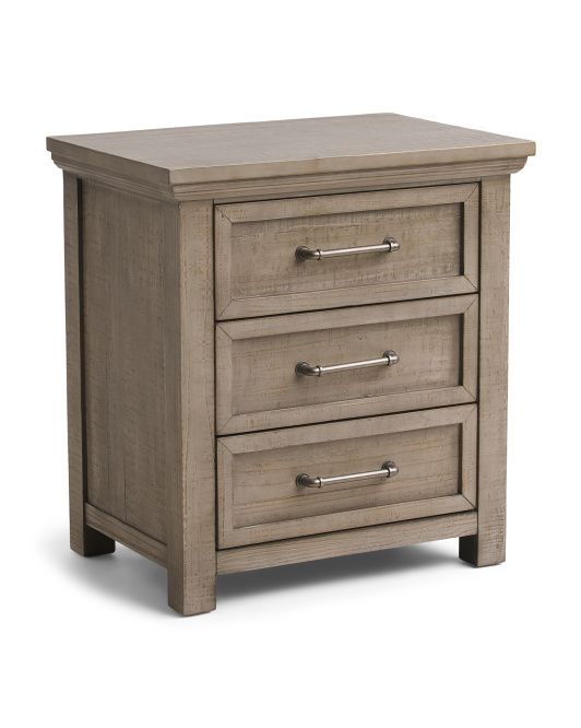 29in Alden 3 Drawer Solid Wood Storage Table | TJ Maxx