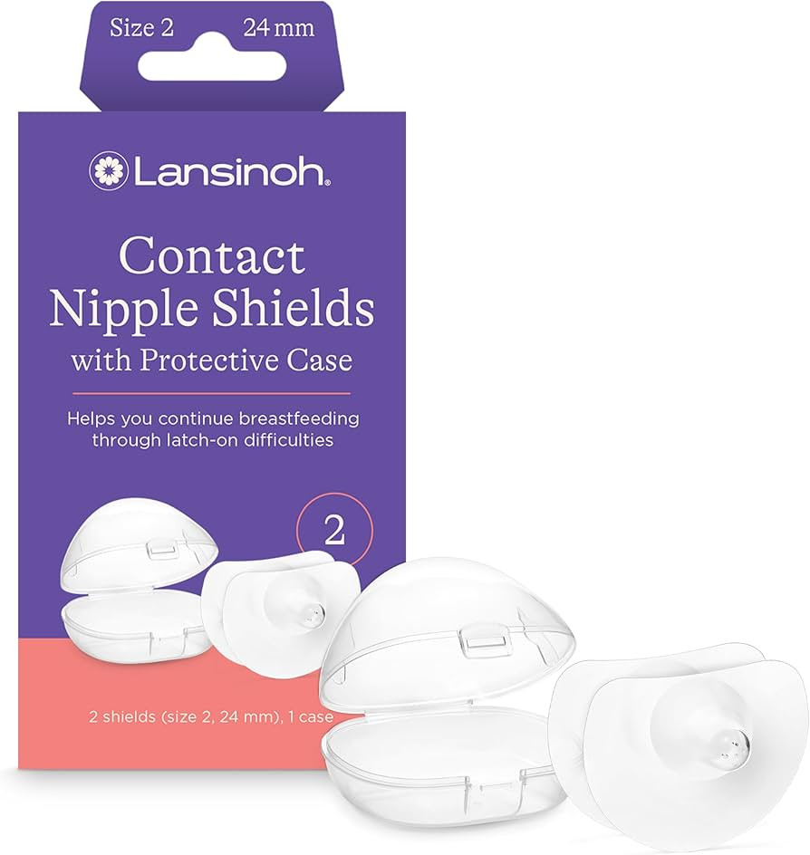 Lansinoh Contact Nipple Shields for Breastfeeding, 2 Nipple Shields (24mm) and Case | Amazon (US)