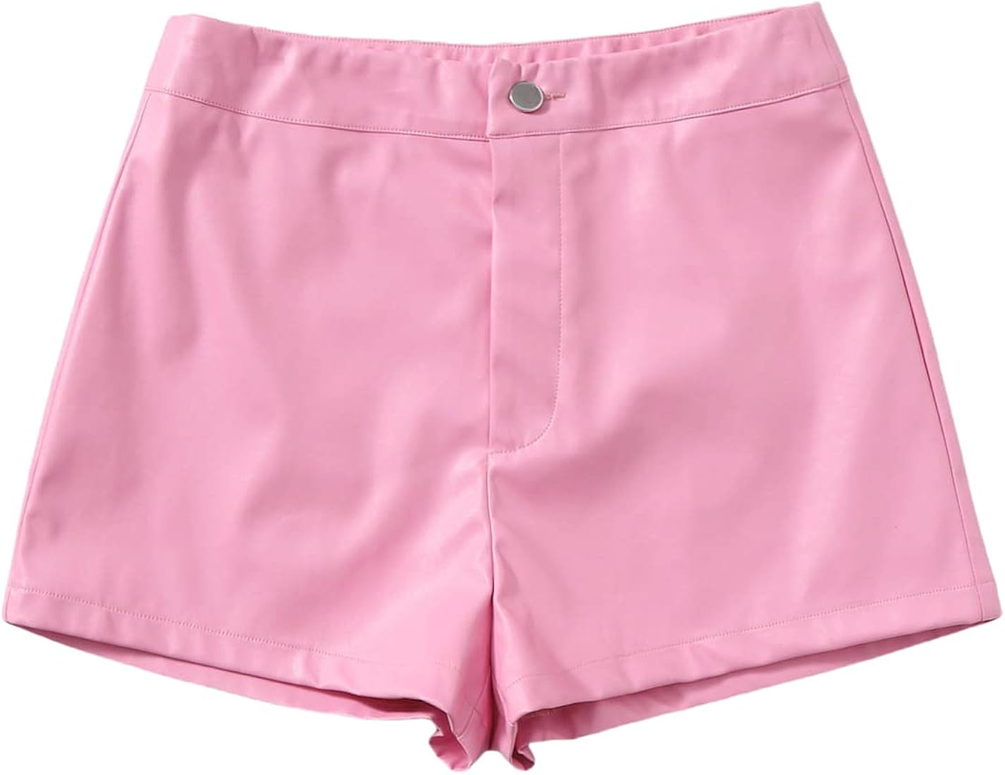 Floerns Women's PU Leather High Waisted Straight Leg Skinny Shorts | Amazon (US)