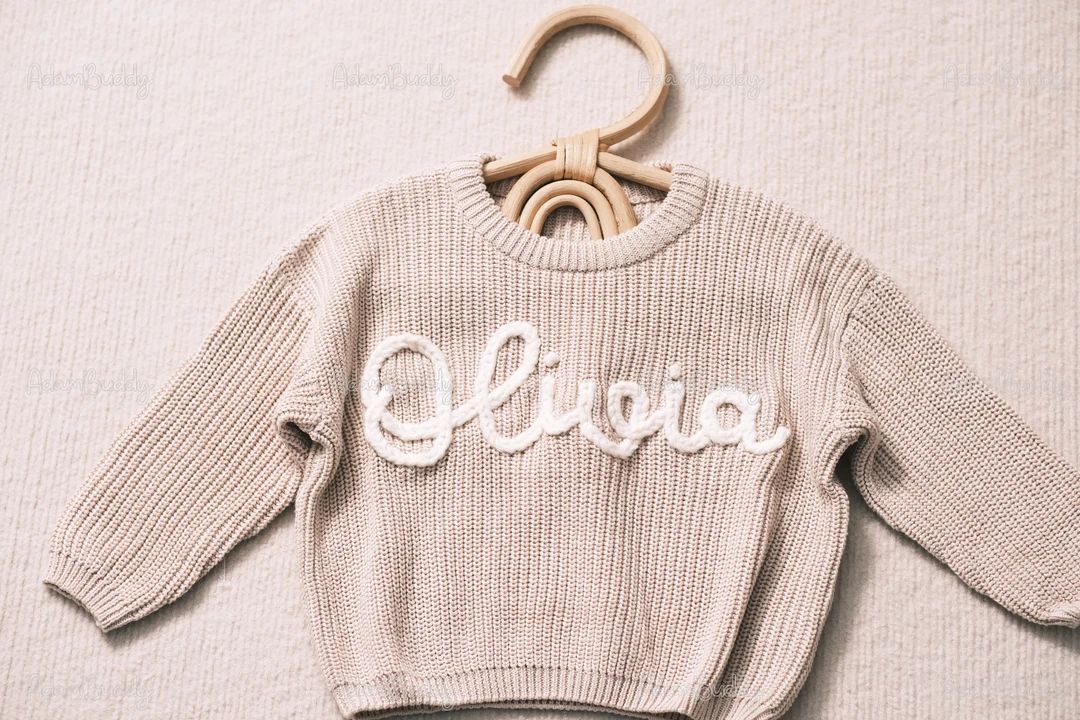 Custom 6-7T Handmade Sweater With Embroidered Name for Kids - Etsy | Etsy (US)