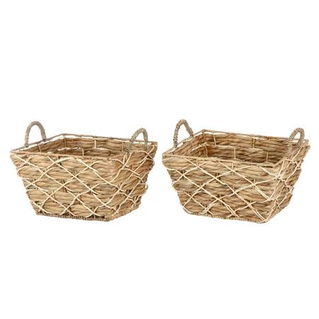 Better Homes & Gardens Rectangle Water Hyacinth 2pk Basket Set | Walmart (US)