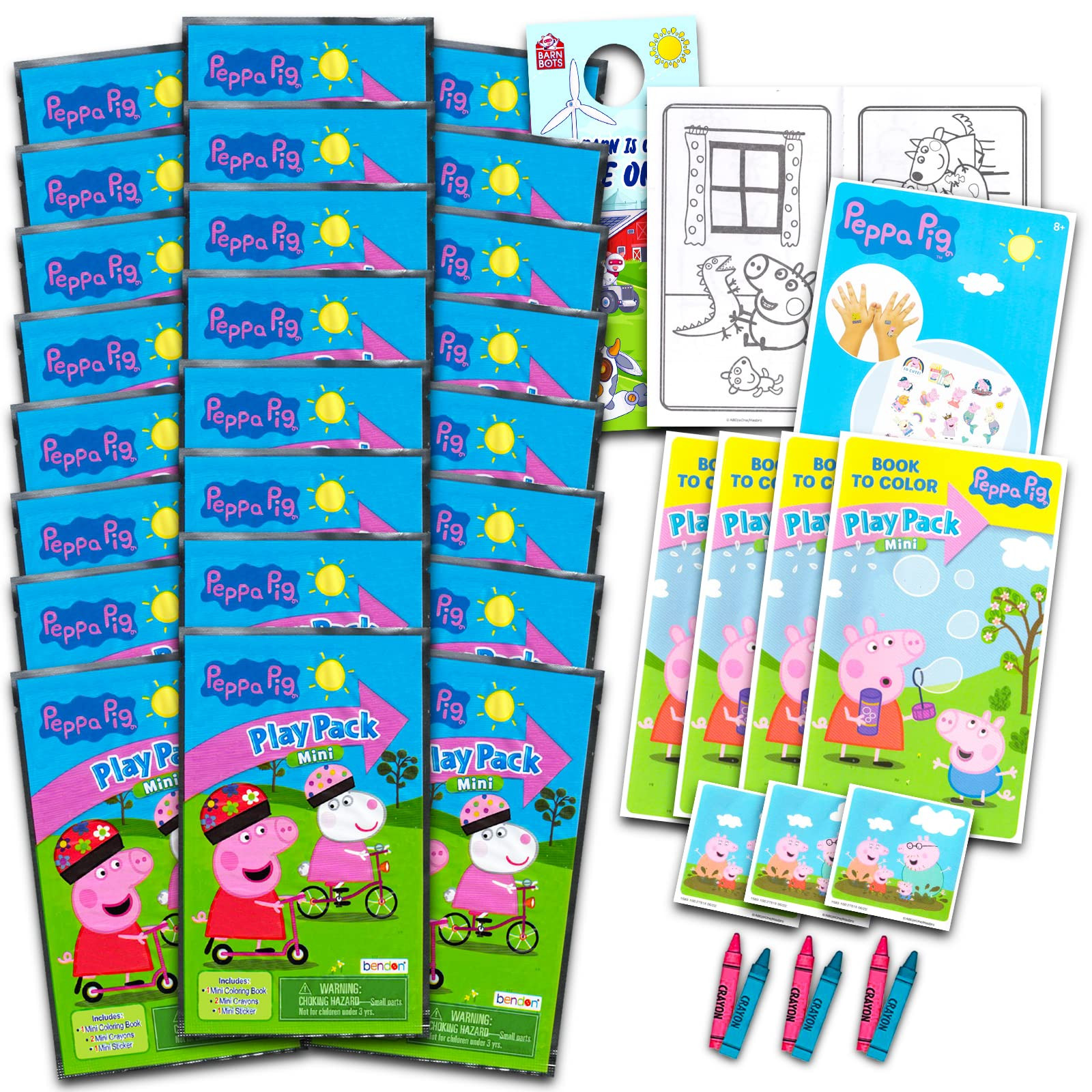 Peppa Pig Store Mini Party Favors Set for Kids - Bundle with 24 Mini Peppa Pig Grab n Go Play Packs  | Amazon (US)