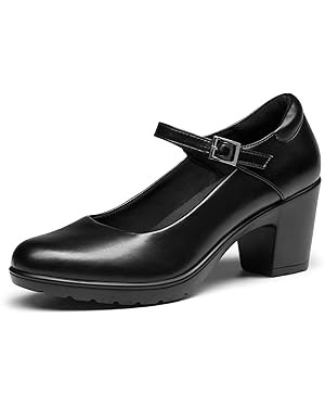 DREAM PAIRS Women's Chunky Low Block Heels Mary Jane Closed Toe Work Pumps Comfortable Round Toe ... | Amazon (US)