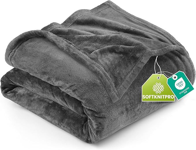 Utopia Bedding Fleece Blanket Queen Size Grey (90x90 Inches) Ultra Soft Warm Lightweight Microfib... | Amazon (US)