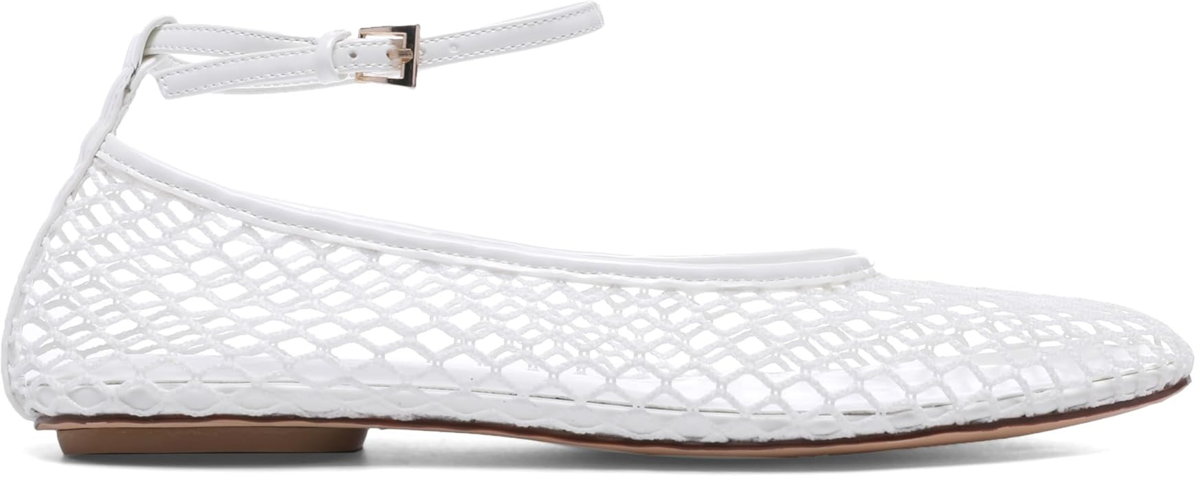 Mesh Ballet Flats for Women Metal Buckle Mary Jane Flats Comfortable Dressy Ballerina Fishnet Sho... | Amazon (US)