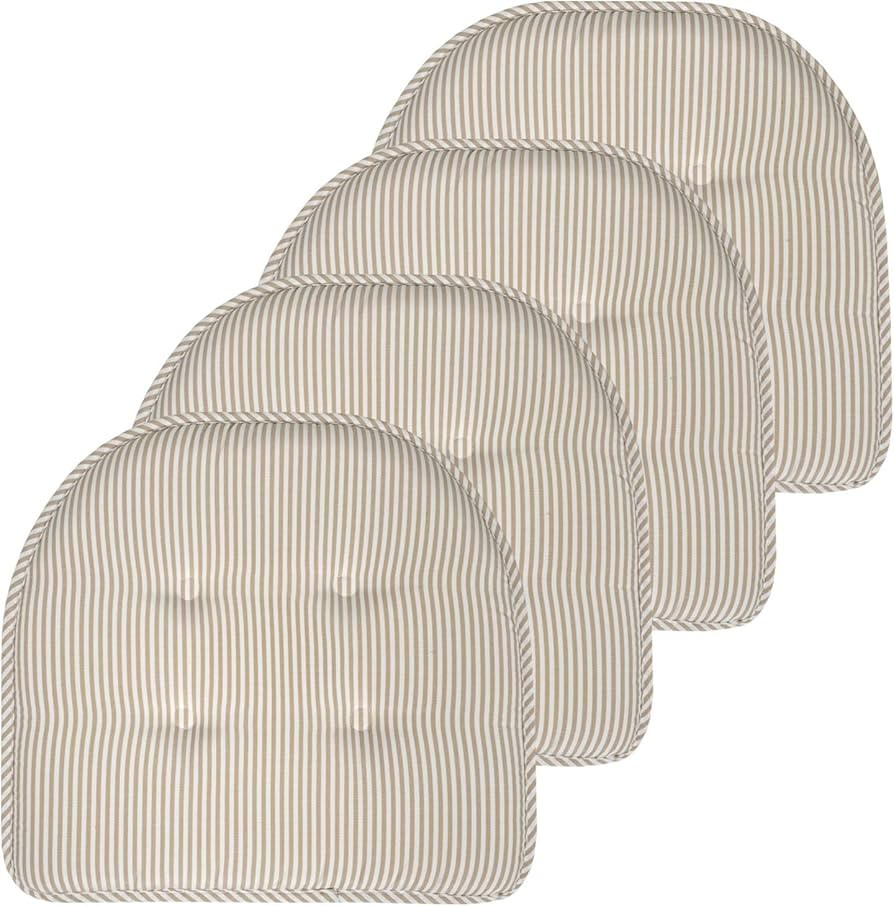 Sweet Home Collection Chair Cushion Memory Foam Pads Tufted Slip Non Skid Rubber Back U-Shaped 17... | Amazon (US)