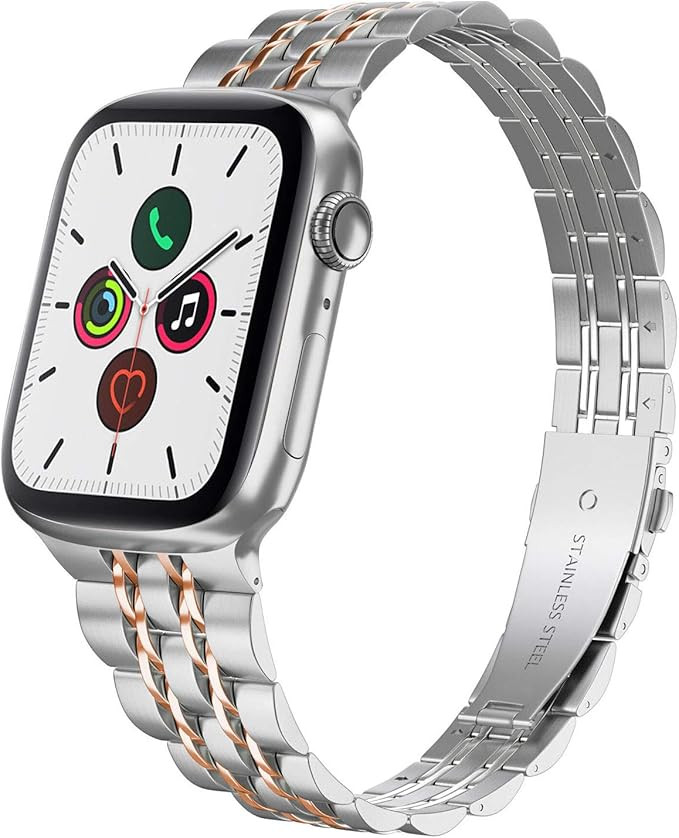 Stainless Steel Bands Compatible with Apple Watch Se Series 8/7/6/5/4/3/2/1 38mm 40mm 41mm 42mm 4... | Amazon (US)
