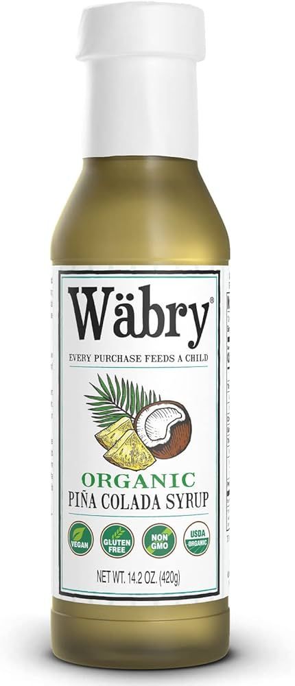 Wäbry Organic Piña Colada Syrup – 14.2oz (420g), Natural Fruit Syrups for Drinks, Shaved Ice ... | Amazon (US)