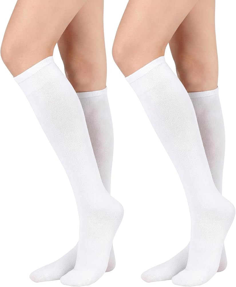Century Star 2 Pack Knee High Long Socks for Women-Soft Thin Tall Tube Socks for Daily/Sports/Sch... | Amazon (US)