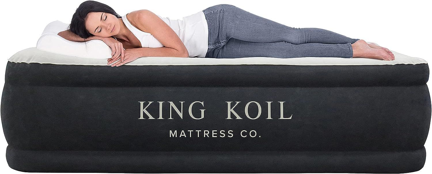 King Koil Luxury Pillow Top Plush Queen Air Mattress with High-Speed Built-in Pump, Blow Up Bed T... | Amazon (US)