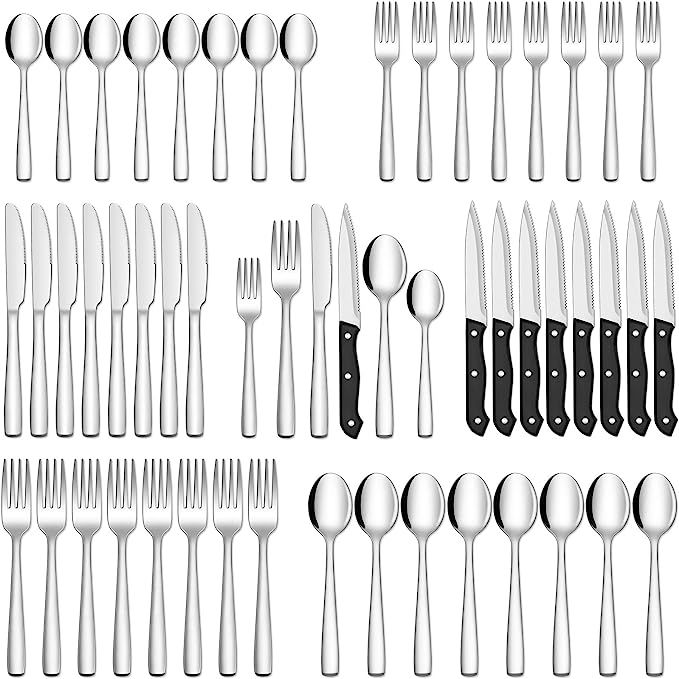 Hiware 72-Piece Silverware Set for 12, Stainless Steel Flatware Cutlery Set For Home Kitchen Rest... | Amazon (US)
