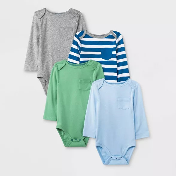 Baby Boys' 4pk Long Sleeve Bodysuits - Cloud Island™ | Target