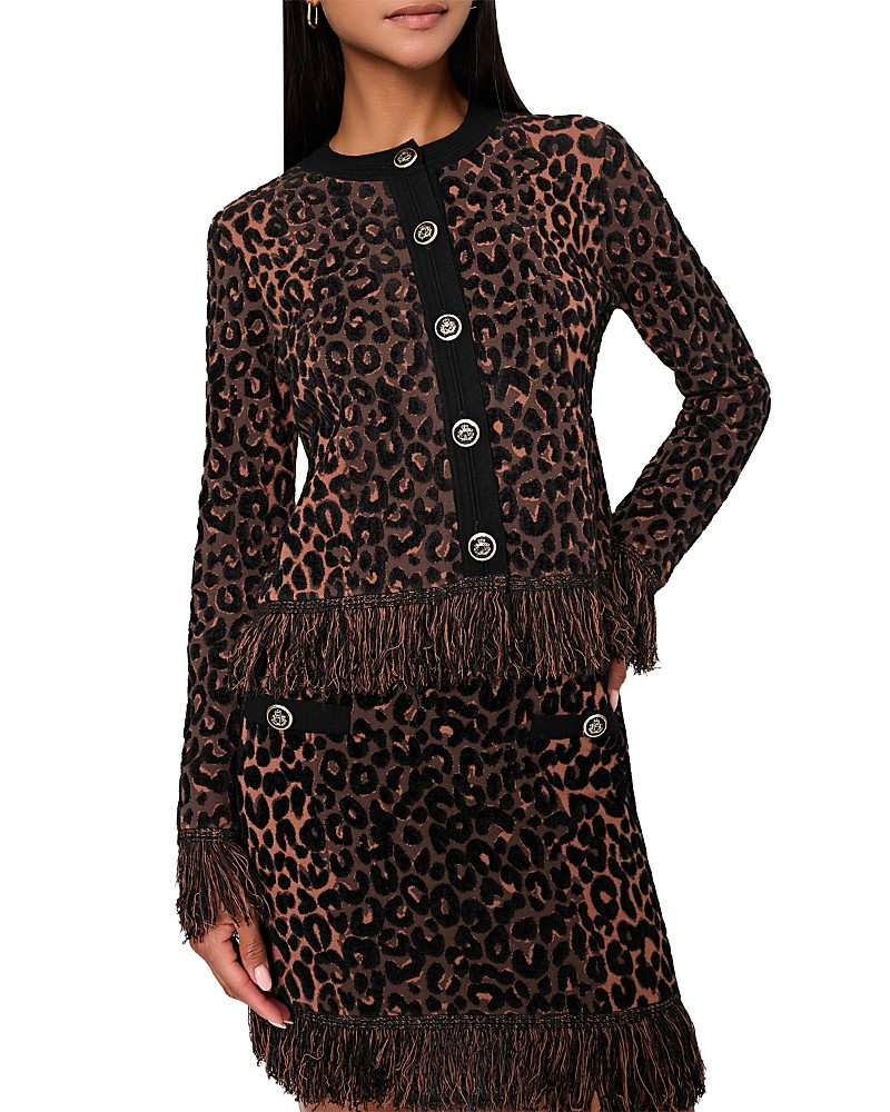 Milly Leopard Print Fringe Cardigan | Bloomingdale's (US)
