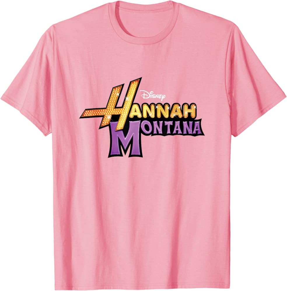 Disney Hannah Montana Classic Iconic Big Chest Text Logo T-Shirt | Amazon (US)