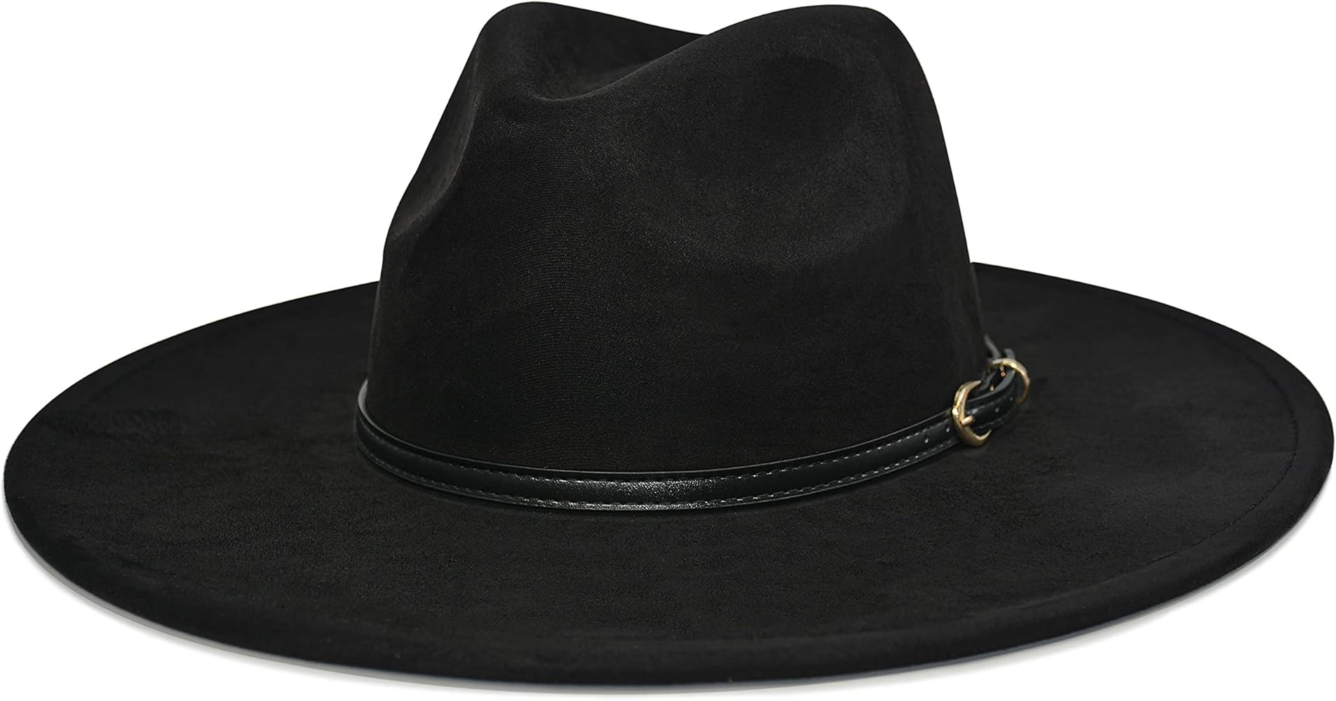 Big Wide Brim Fedora Hat for Women - Nashville Outfits Western Hats Women's Felt Panama Rancher Hat | Amazon (US)