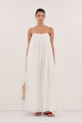 JOSEPHINE WHITE RAMIE MIDI DRESS | DISSH