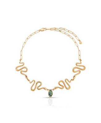 Gold-Plated Abalone Serpentina Choker Necklace | Macy's