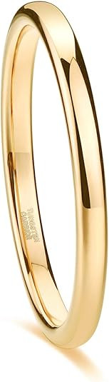 TRUMIUM 2mm 4mm 6mm 8mm Tungsten Wedding Band Ring for Men Women Gold/Rose Gold/Silver Domed High... | Amazon (US)