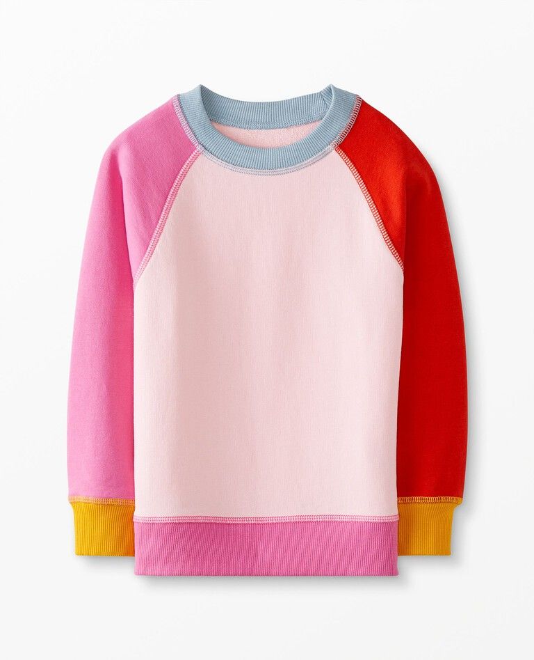 Colorblock Crewneck In French Terry | Hanna Andersson