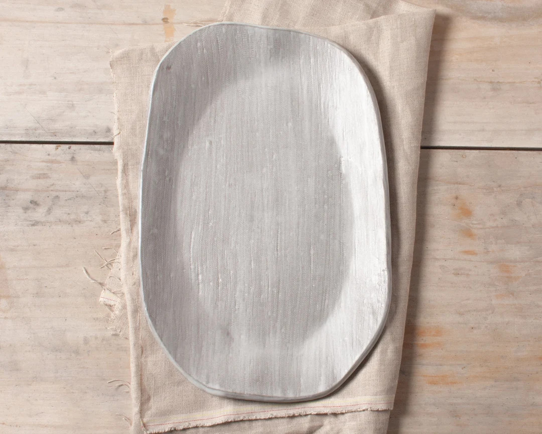 Organic Brushed Platter, Medium Platter, Vegetable Platter, Serving Platter, Stoneware Platter, H... | Etsy (US)