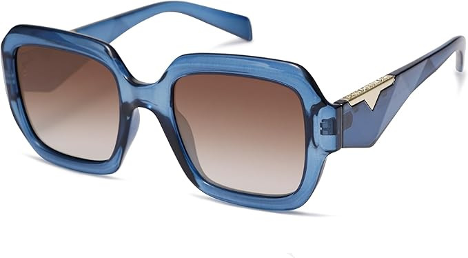 SOJOS Trendy Square Polarized Sunglasses for Womens Mens,Retro Polygon Plastic Frame Designer Ins... | Amazon (US)