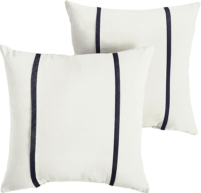 Mozaic AMPS114698 Indoor Outdoor Sunbrella Square Pillows, Set of 2, 16 x 16, Canvas Natural Ivor... | Amazon (US)