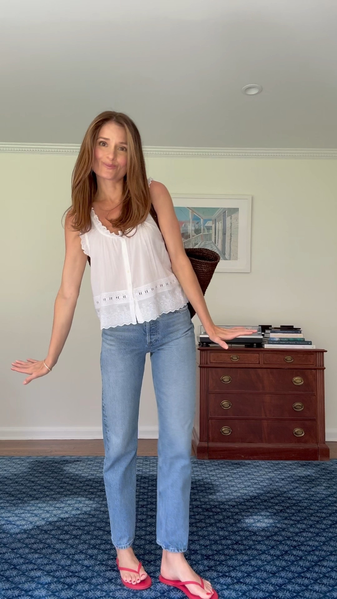 Easy outfit to start the week 🍒 

Top: wearing an XS
jeans: run tts, wearing a size 25
Shoes: run tts 

#LTKxMadewell #LTKFindsUnder100 #LTKStyleTip