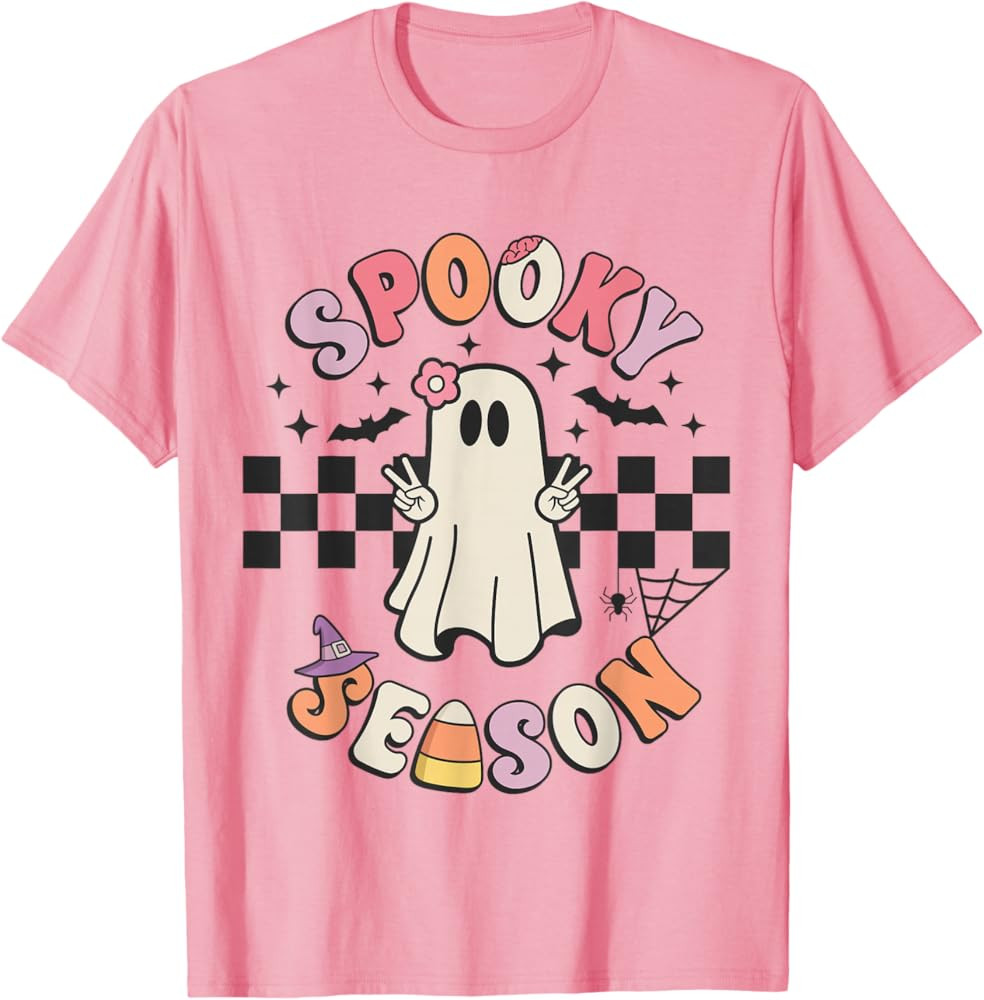 Spooky Season Retro Happy Halloween Ghost Women Toddler Girl T-Shirt | Amazon (US)