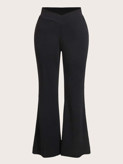 SHEIN EZwear Plus Solid Flare Leg Trousers | SHEIN
