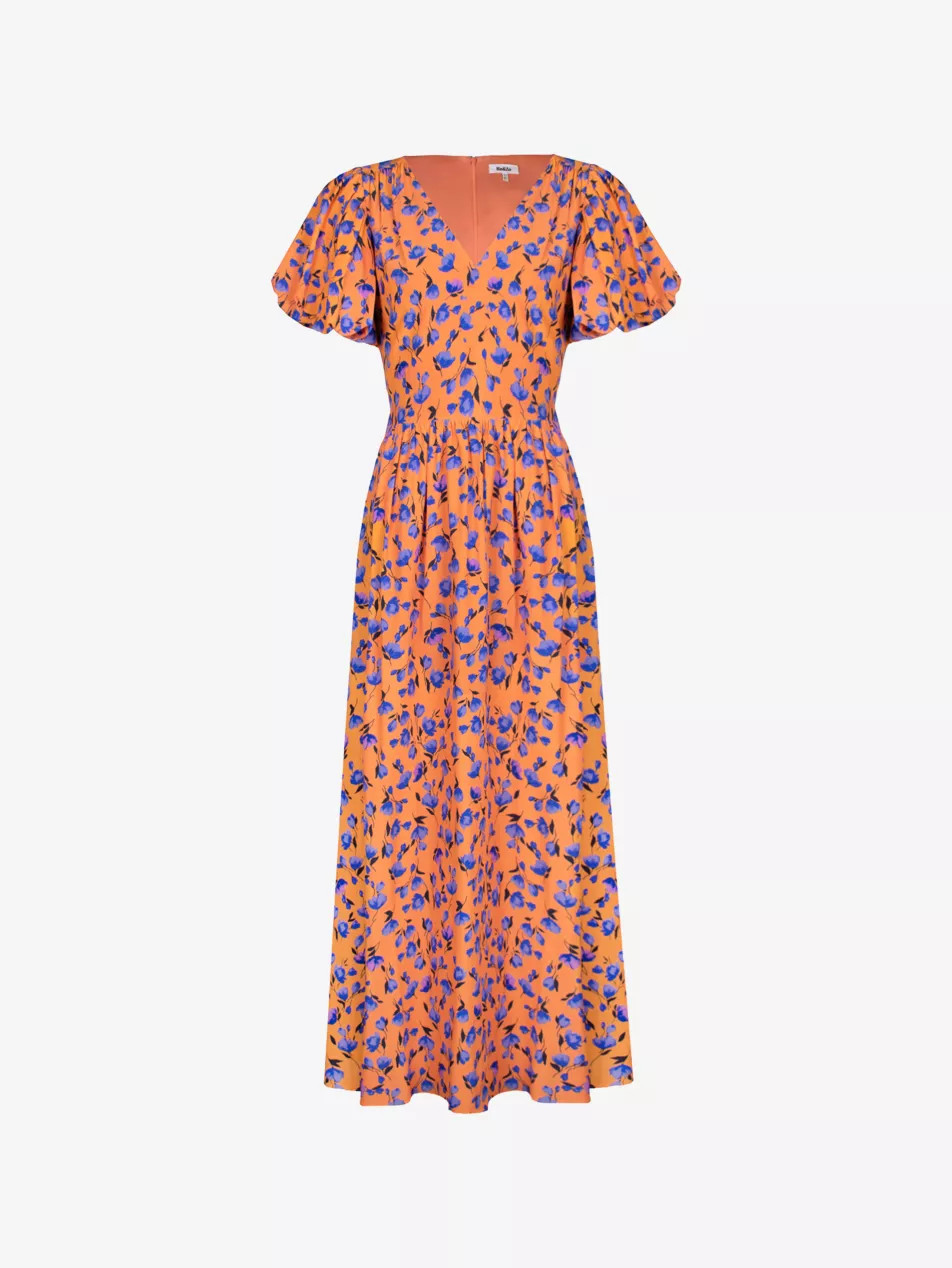 Floral-Print Puff-Sleeve Woven Maxi Dress | Selfridges