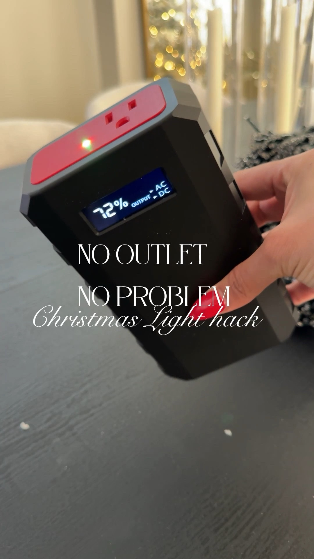 no outlet no problem 
This portable power station is great for mantle lights or christmas decorrations

#LTKHome #LTKHoliday