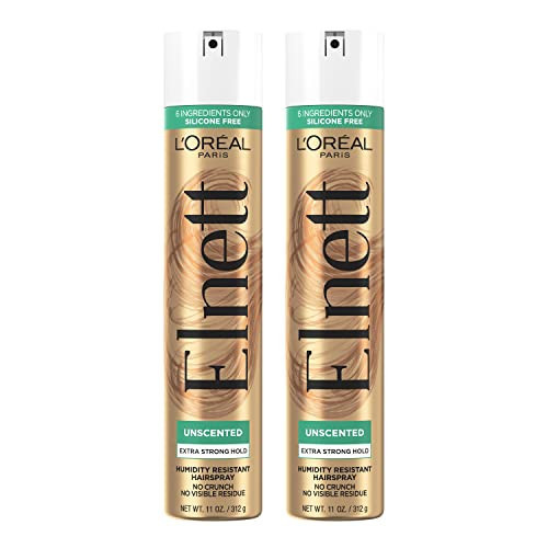 L'Oreal Paris Hair Care Elnett Satin Extra Strong Hold Hairspray, Unscented, 11 Ounce (Pack of 2) | Amazon (US)