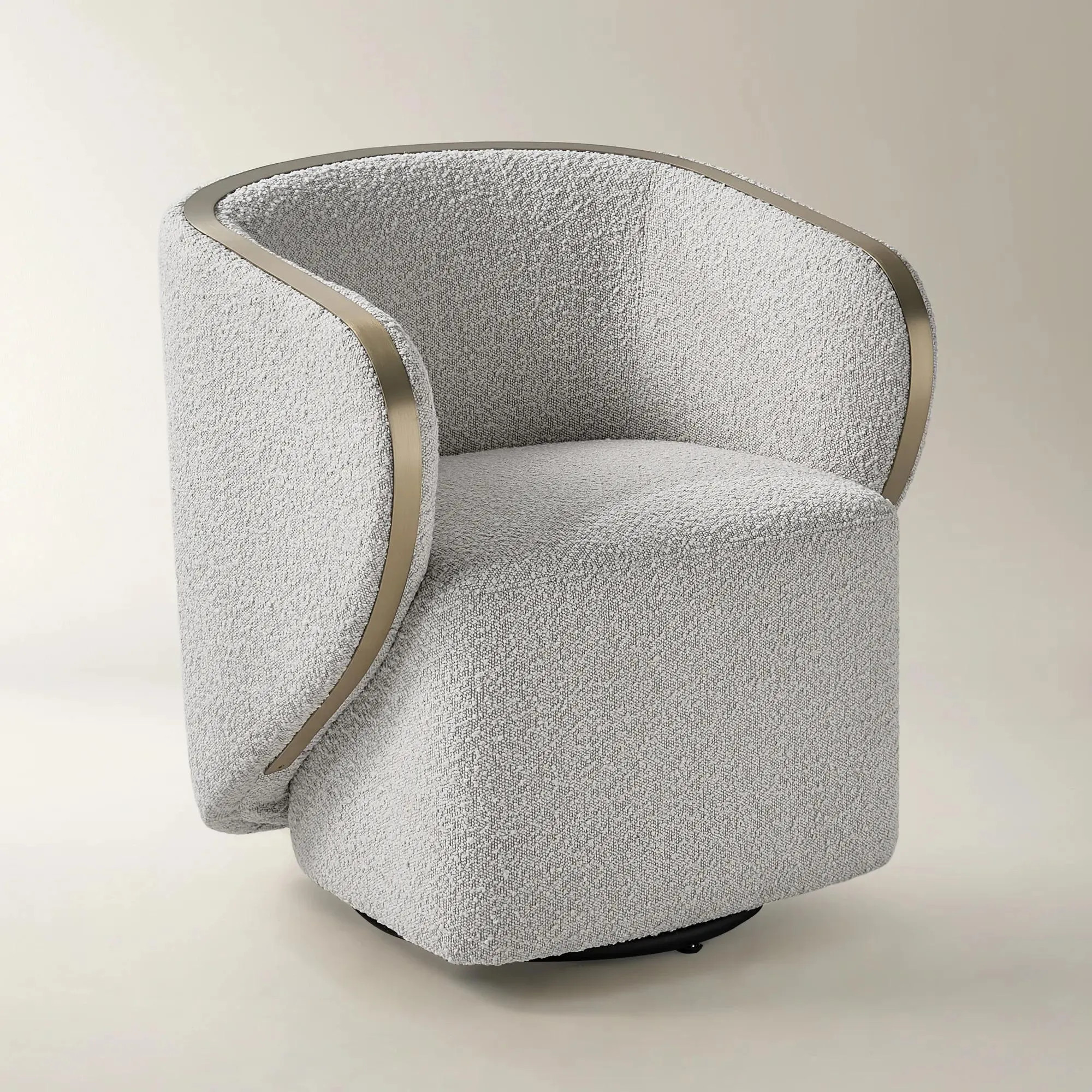 Nova Performance Boucle Swivel Chair - Light Grey | Z Gallerie