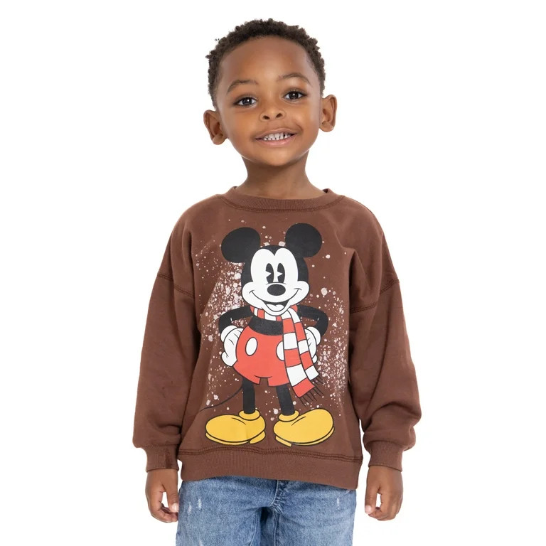 Mickey Mouse Toddler Boys Holiday Graphic Crewneck Sweatshirt, Sizes 12M-5T | Walmart (US)