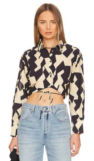 Claude Top in Black Geo | Revolve Clothing (Global)